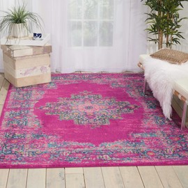 Nourison Passion Distressed Vintage Fuchsia Vintage Area Rug 3'9" x 5'9"