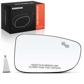 A-Premium Right Passenger Side Non-Heated Mirror Glass with Backing Plate - Compatible with Mazda 3 2014 2015 2016 - Exterior Side View Convex Mirror with Blind Spot Detection, Built in Mexico