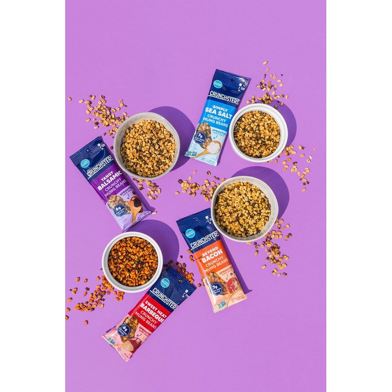 Crunchsters Crunchy Mung Beans, Plant-Based Protein Super-Snack and Salad Topper,