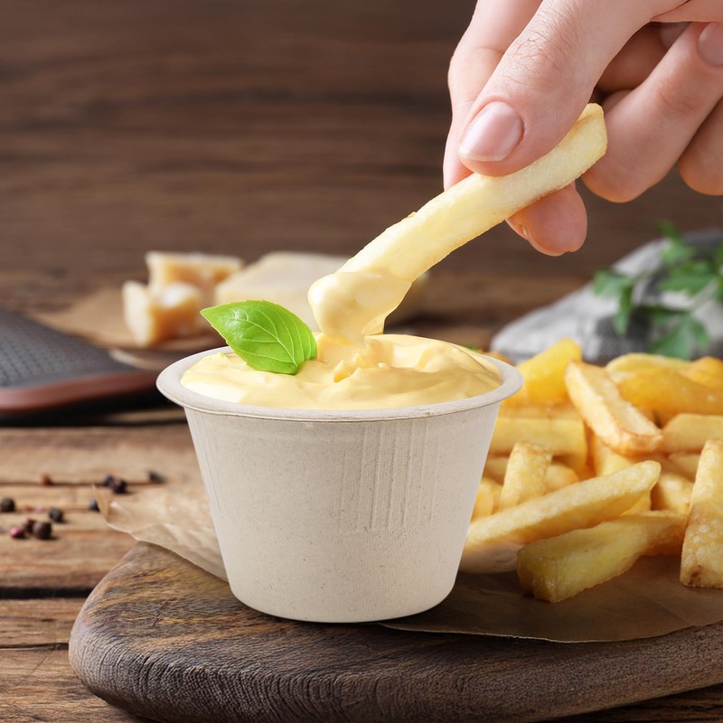 BIRCHIO 4oz Disposable Paper Bowls [100-Pack], Sturdy Small/Mini Paper Cups,