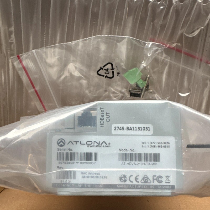 Atlona Two-Input Wallplate HDBaseT Transmitter for HDMI AT-HDVS-210H-TX-WP New!