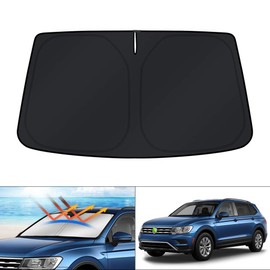 KUST Parasol para parabrisas para Volkswagen VW Tiguan 2018 2019 2020 2021 parasol plegable parasol protector de pantalla de sol bloquea los rayos UV para mantener tu coche más fresco