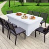 Brosisincorp 6Ft Folding Plastic Table with Stretch Spandex White Tablecloth