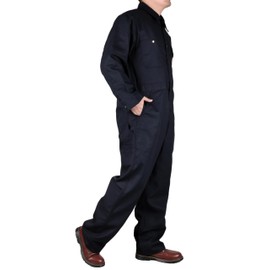 BOCOMAL FR Coverall 6oz Lightweight Rip-Stop Flame Resistant/Fire Retardant Work Coveralls Water Repellent Finish Dark Navy