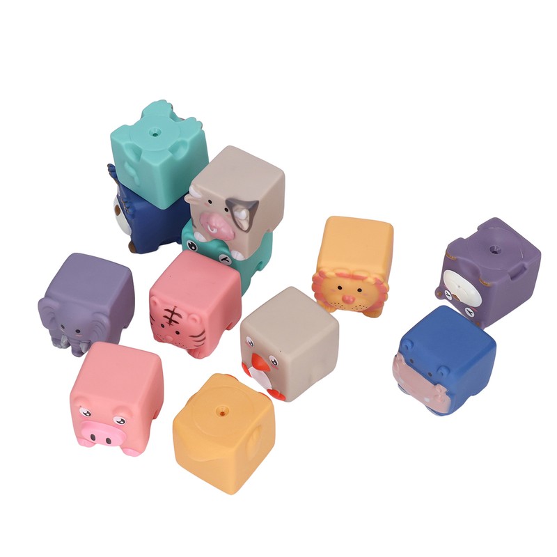 Baby Blocks Soft Silicone Baby Building Blocks Squeeze Toys for