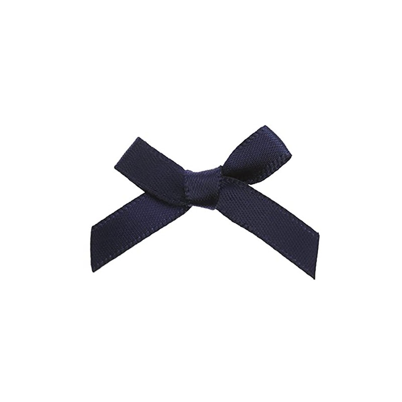 Trucraft 3cm 7mm Satin Ribbon Mini Craft Bows Navy Blue