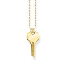 Thomas Sabo KE2129-413-39-L45V Key Chain 925 Sterling Silver 750 Yellow Gold Plated Length: 40 cm - 45 cm, Silver, No Gemstone