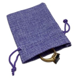 48-Pack 3x4 Natural Burlap Gift Bags w. Drawstring (Lavender Purple, X-Small) for Party Favors, Presents or DIY Craft by TheDisplayGuys