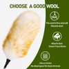 Mehellofeather Retractable Lambswool Duster 25-64 Inch Removable Telescopic Handle Wool
