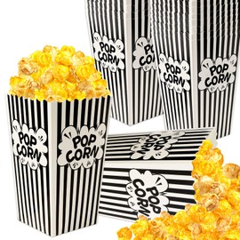 DECYOOL Mini Paper Popcorn Bags, 30Pack Small Size Popcorn Bags Black and White Movie Night Popcorn Boxes Pop Corn Buckets and Container for Home, Carnival Party, Decorations