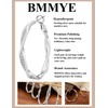 BMMYE Sterling Silver Hoops Earrings for Women 30mm
