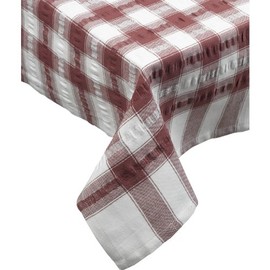 Seersucker Check 100% Cotton Pack of 4 Traditional Napkins 18” x 18” Garden Picnic Linen (Grape)