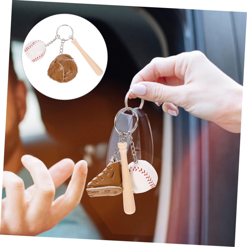 SAFIGLE 3pcs Baseball Keychain Mini Softball Keychains Stylish Bag Accessories