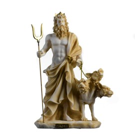 Pluto Hades Lord of the Underworld Greek Statue Dead Figurine Gold Tone 9.4"
