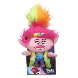 Trolls 37529 Posh Paws World Tour Rainbow Poppy Soft Toy-25CM (10 inch), Multicoloured
