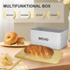 OTNBGSR Metal Bread Bin with Wooden Lid, Can be Used
