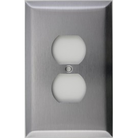 Oversized Jumbo Satin Stainless Steel 1 Single Gang Duplex Outlet Wall Plate