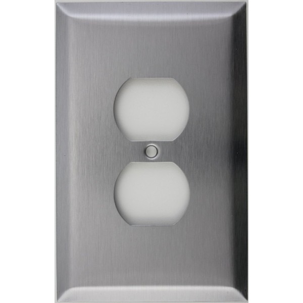 Oversized Jumbo Satin Stainless Steel 1 Single Gang Duplex Outlet Wall Plate