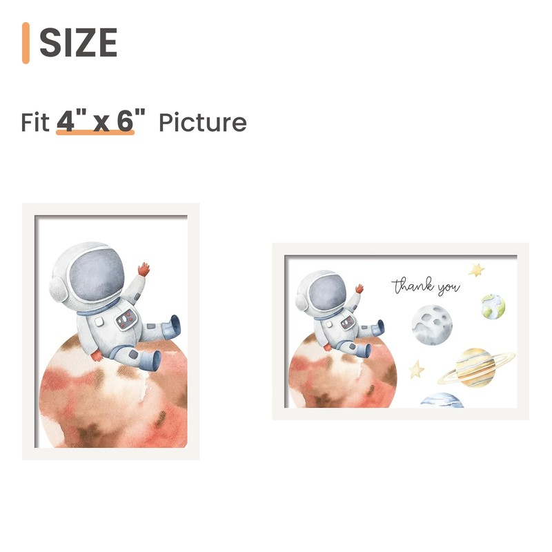 upsimples 4x6 Picture Frame Set of 3, White