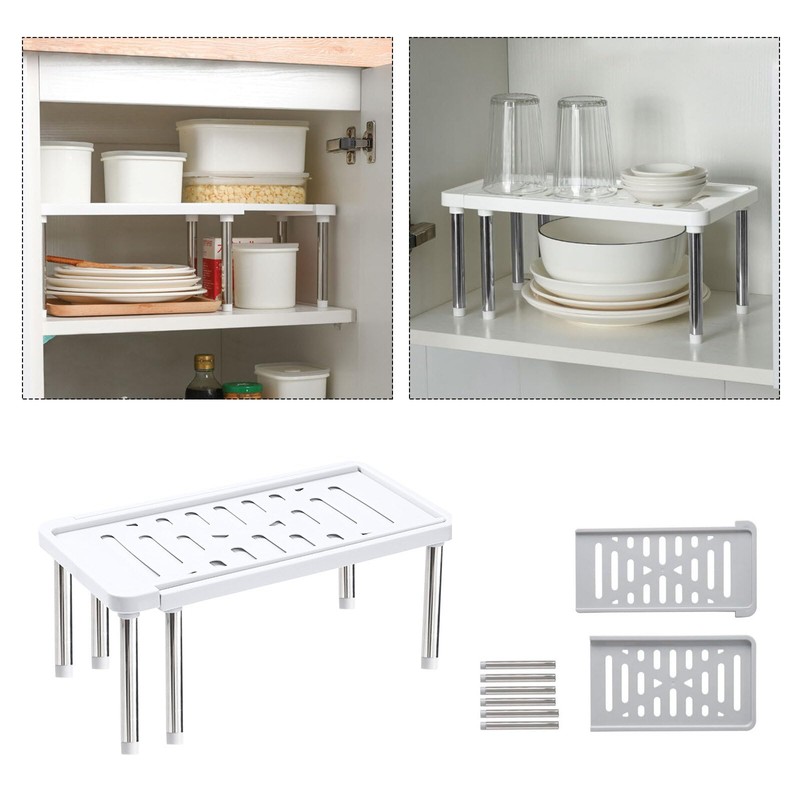 Organizador Alacena Apilable Multiusos De Gabinetes Estante (White)
