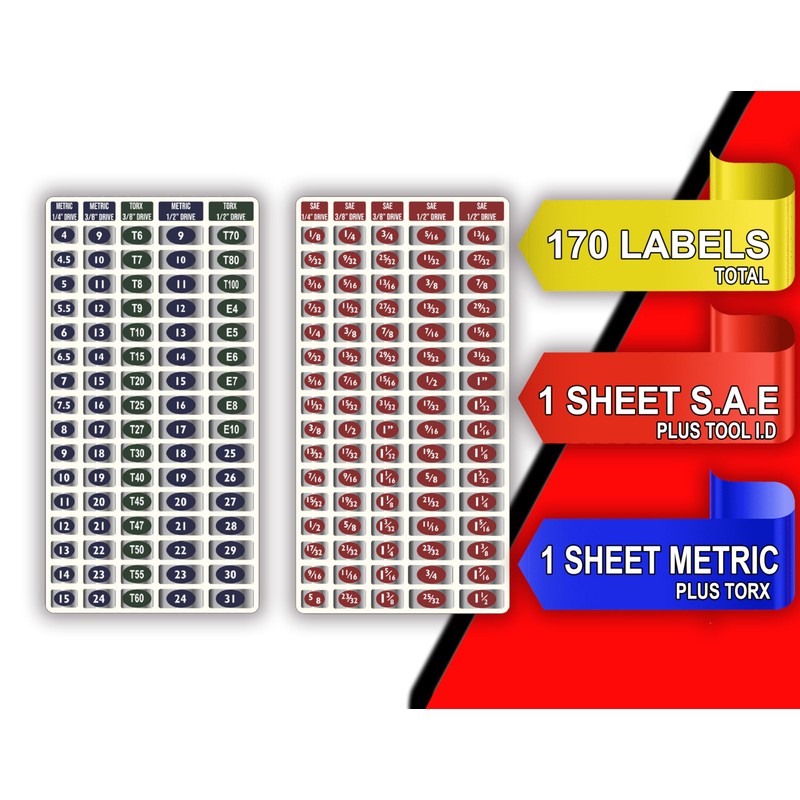 Chrome Foil Socket Labels – Color-Coded Adhesive Stickers for SAE,