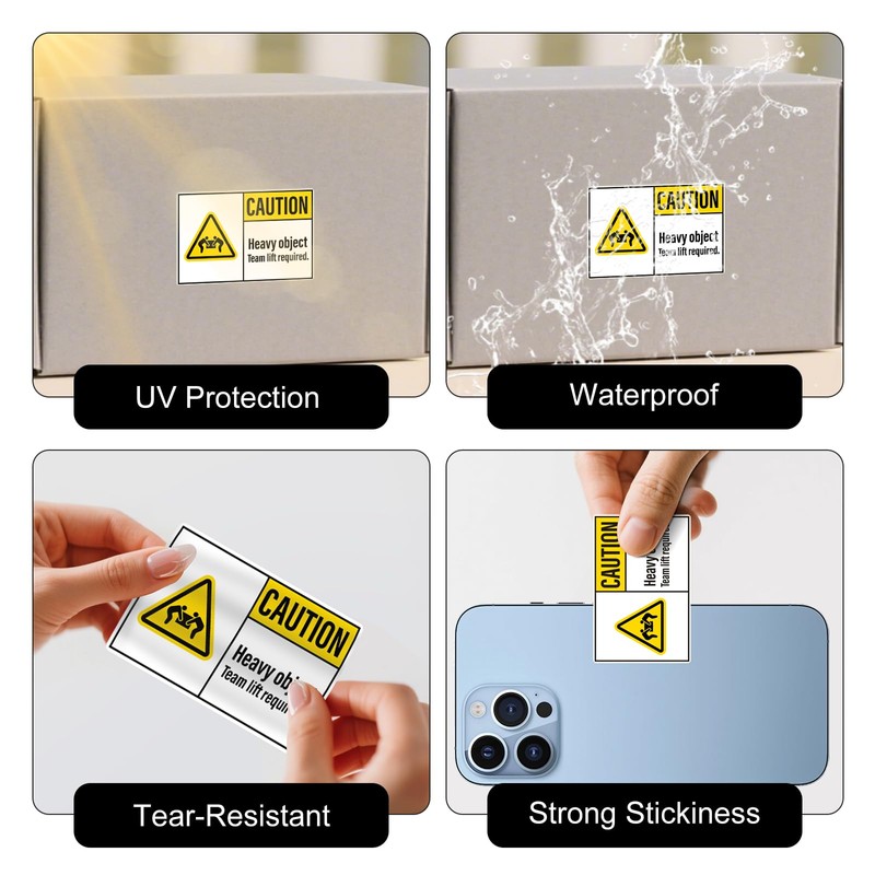 YIKIADA 500 PCS Caution Heavy Object Stickers Team Lift Required