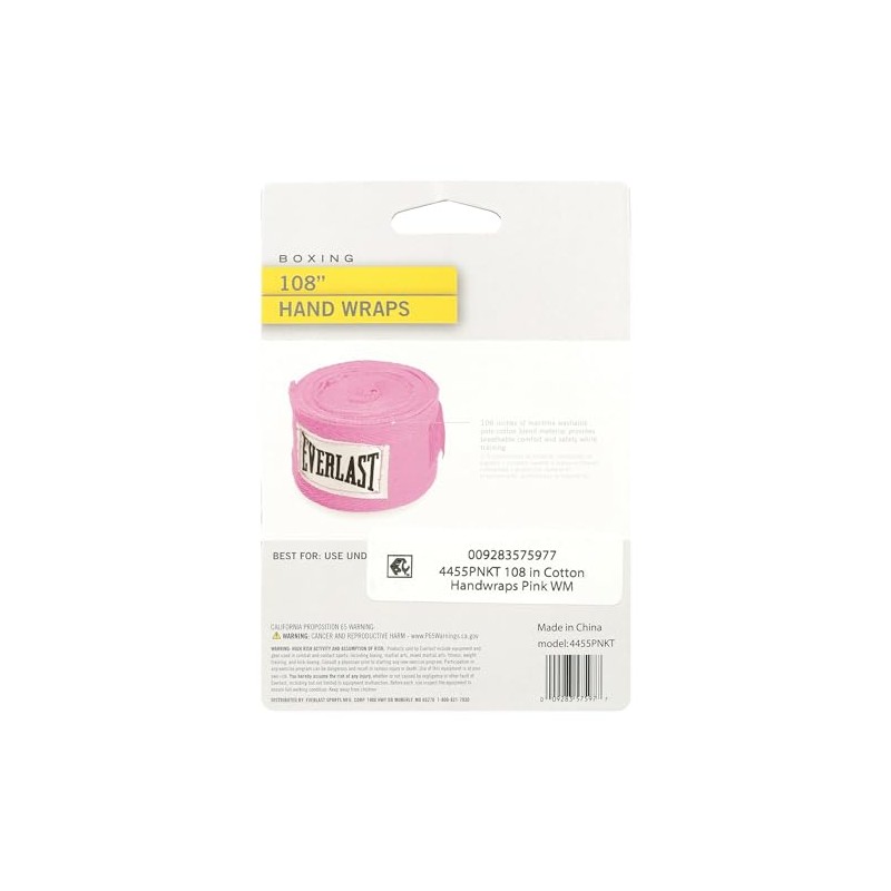 Everlast 108 in Pink Cotton Handwrap Pair