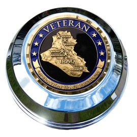 MotorDog69 Harley Gas Cap Coin Mount Set with Operation Iraqi Freedom for Softail Dyna Road King Sportster……