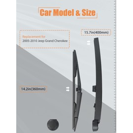 Rear Wiper Arm Blade, Replacement for 2005-2010 Jeep Grand Cherokee - MIKKUPPA Back Windshield Wiper Assembly Replacement 05139836AB - All Season Natural Rubber Cleaning Window