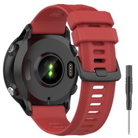 Ankersaila Soft Silicone Band Compatible with Garmin Forerunner 955/Forerunner 945/Forerunner 935/Instanct 2/Instanct/Descent G1/Fenix 6/Fenix 6 Pro/Fenix 5/Fenix 5 Plus (Red)