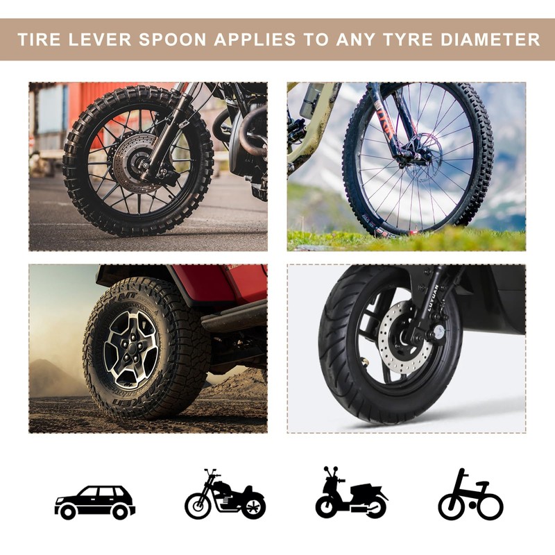 MUQIDA Tire Iron Spoon, 9.8 Inch Tire Lever Pry Bar