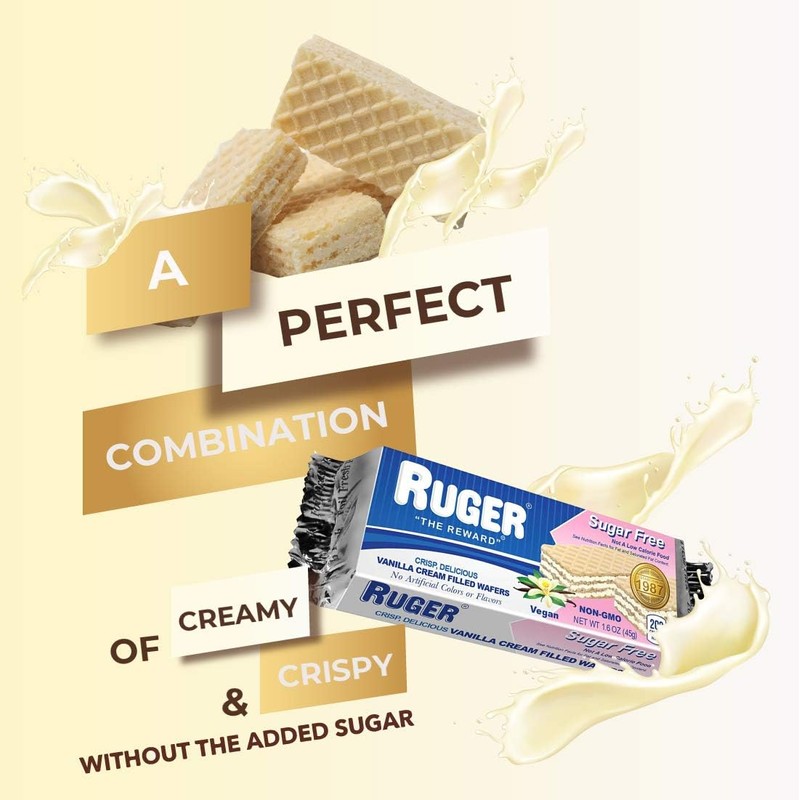 RUGER Sugar-Free Vanilla Wafers 1.6 Ounce (Pack of 12) -