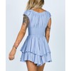 R.Vivimos Mini vestidos de verano de algodón con mangas abullonadas