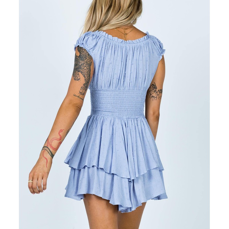 R.Vivimos Mini vestidos de verano de algodón con mangas abullonadas