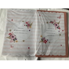 You're 21 Daughter Sending Special Wishes Happy Birthday Card 21st 21 Twenty-One Pink/Gold Stripes/Multi Flowers 3D/Foil Detail(PRELUDE46615)