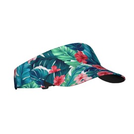 Tropical Floral Sun Visors for Women Golf Hat Adjustable Empty Top Baseball Cap for Summer Outdoor Sports
