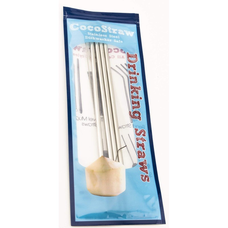 4 Stainless Steel Drinking Straws fits Yeti Tumbler Rambler Cups