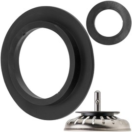 Replacement Seals for Strainer Baskets, Pack of 2, Black, Rubber, Sink Strainer Basket Sealing Ring with Diameter 52.5 mm Outer, Diameter 32.8 mm Inside, 5 mm Thickness, Accessories for Kitchen Sink,