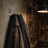 com-four® 2 x Wall Coat Hooks, Double Metal Wall Hooks