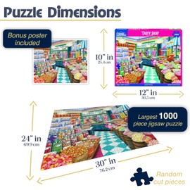 White Mountain Taffy Shop Puzzle 1000 Piece Vintage Jigsaw Puzzles for Adults and Families