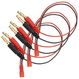 HIRCQOO 3Pcs RC Banana Plugs 4mm Bullet Plug to JST Plug Adapter 20AWG 30CM (11.8inch) Charging Cable for RC Helicopter Quadcopter LiPo Batteries Adapter Lead
