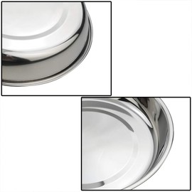 Eagrye 4-Pack Stainless Steel Dinner Plates Dish, Round Plate