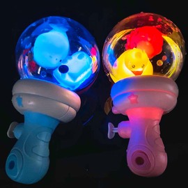 Water Guns for Kids, 2 PCS Water Squirt Guns with 4 Count Light Up Toys Float and Play Bubbles Toddler Bath Toy, Swimming Pool Beach Party Favor Water Fighting Outdoor Toys Gift for Girls Boys