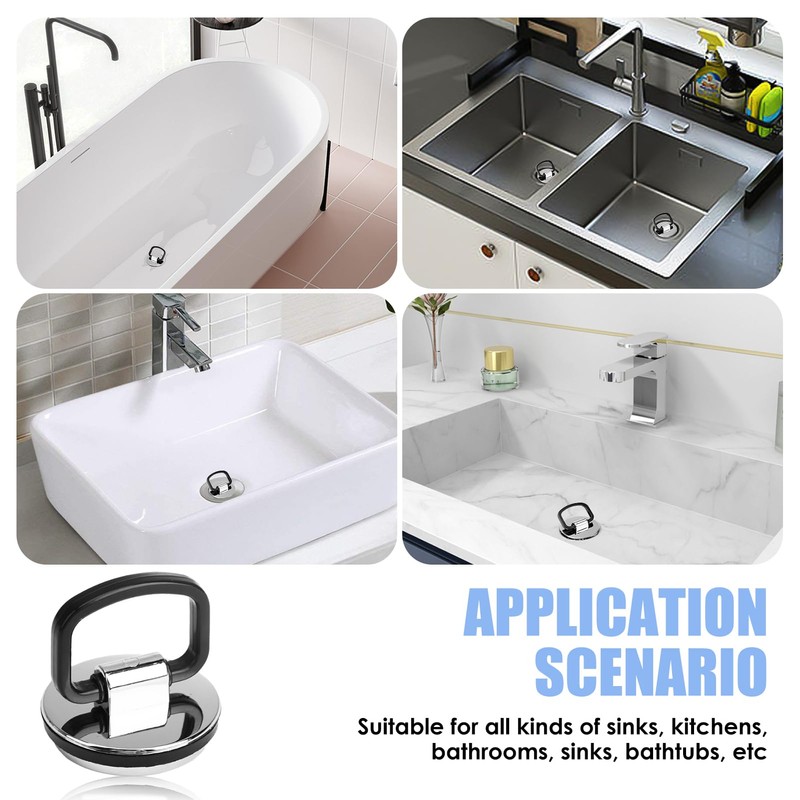 Kitchen Sink Plug, Chrome Sink Plug Replacement 45mm, Bath Plug