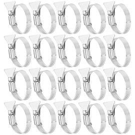 Pool Hose Clamps for 1 1/2" Above Ground Swimming Pool, 1 9/16" - 2 1/2" (40-63mm) Adjustable Thumb Screw Key Hose Clamps, Stainless Steel Filter Pump Hose Connector Clamps, 20 Pcs