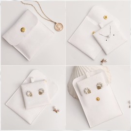 WAYUTO 5 Pack Snap Button Jewelry Pouches Jewelry Storage Bag Jewelry Pouch with Insert Jewelry Gift Bag Jewelry Travel Organizer for Women Girls Mixed Colors