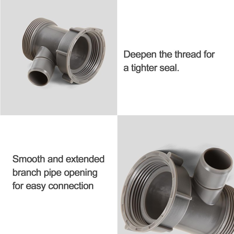 QruiLanTu 1-1/2 Inch Dishwasher Kitchen Drain Pipe Hose Adapter Wye,