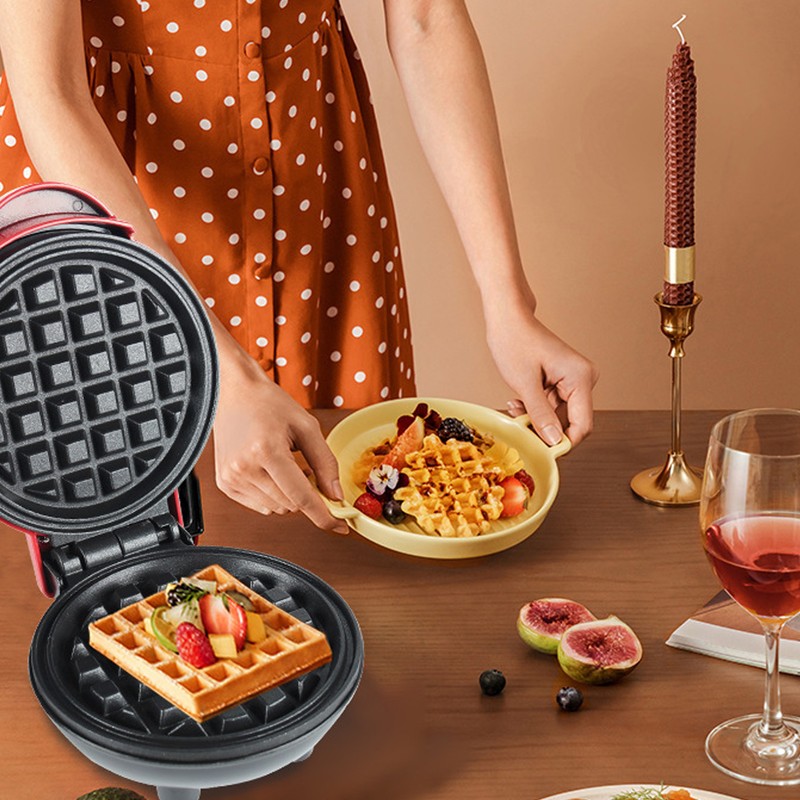 Mini Waffle Maker Stick Proof Double Sided Round Multifunctional Breakfast
