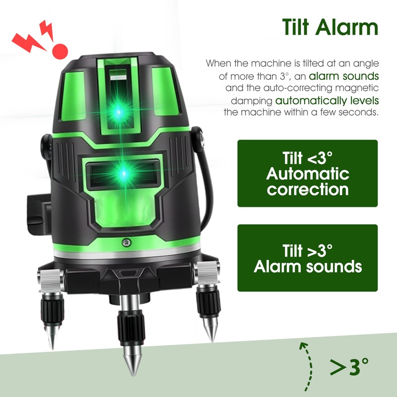 Laser Level 360 Self Leveling, Laser Level with Screen Green