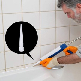 30pcs Plastic Caulking Gun Extender, Caulk Nozzle Tip Tool Applicator Replacement Extension Tool Supplies for Glass Glue Sealant Silicone Caulking Gun